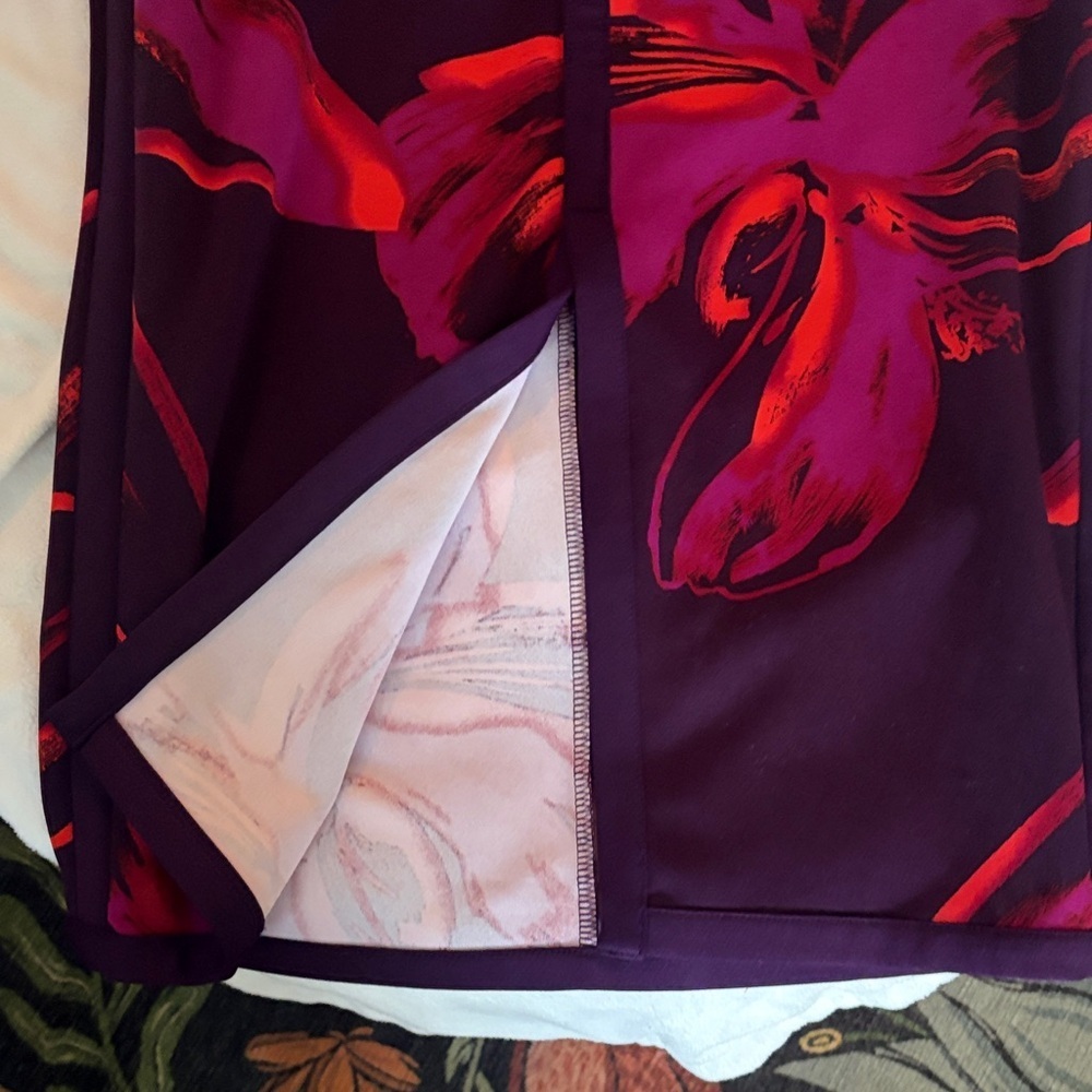 Worthington Purple and Red Floral Midi Skirt - Picture 2 of 7